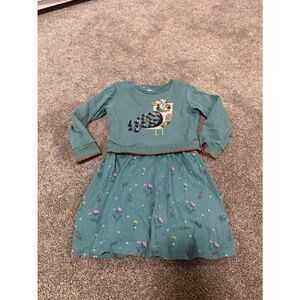 Mini Boden John Lewis Sequin Bird Sweatshirt Dress Sz 6